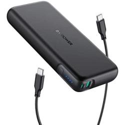 Portable Charger RAVPower 20000mAh 60W PD 3.0 USB C Power Bank 2-Port Power Delivery Battery Pack High-Capacity External Battery Compatible with MacBook Pro iPad Pro iPhone 11 SE 2 Nintendo Switch