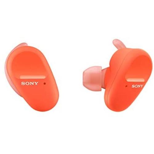 Sony WF-SP800N Truly Wireless Sports in-Ear Noise Canceling Headphones with mic for Phone Call and Alexa Voice Control, Orange (Amazon Exclusive) (WFSP800N/D)