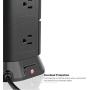 SAFEMORE 8 Outlet Smart DC Power Strip, 110V 6.5ft Power Cord Tower Multi Plug Charging Station with Overload Protection and Surge Protecor for Home Office Appliance and Electronics(Black)