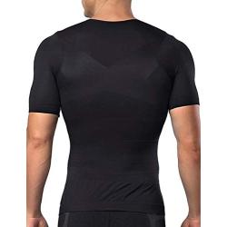 Mens Slimming Body Shaper Seamless Compression Shirt Tummy Control Slimmer Shapewear Gynecomastia Undershirt