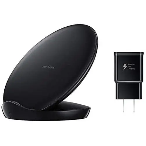 Samsung Qi Certified Fast Charge Wireless Charger Stand (2018 Edition) Universally Compatible with Qi Enabled Smartphones - US Version - Black - EP-N5100TBEGUS Samsung Qi Certified Fast Charge Wireless Charger Stand (2018 Edition) Universally Compatible with Qi Enabled Smartphones - US Version - Black - EP-N5100TBEGUS