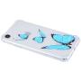 PHEZEN Case for iPhone XR Crystal Clear Case Floral Printed Ultra Slim Soft TPU Bumper Cushion Cover Anti-Scratch Transparent TPU Silicone Case for iPhone XR, Blue Butterfly