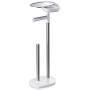 Joseph Joseph 70518 EasyStore Butler Toilet Paper Holder Stand and Spare Roll Storage with Shelf and Drawer, Stainless Steel