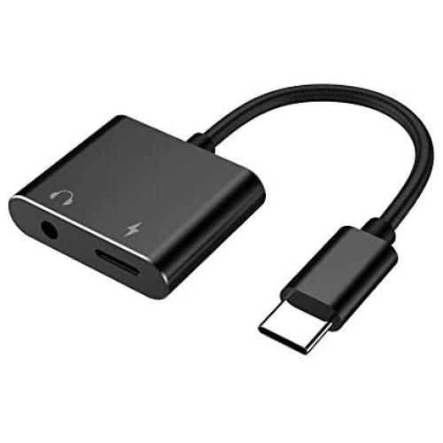 MOOU USB Type C to 3.5mm Jack Headphone Adapter with USB C PD Fast Charging Port for Pixel 4 4XL 3 3XL 2 2XL, Galaxy Note 10/10+/S20/20+/20 Ultra, iPad Pro, One+, Essential Ph-1 and More Type C Phone