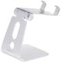 AmazonBasics Adjustable Aluminum Cell Phone Desk Stand for iPhone and Android, Silver