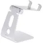 AmazonBasics Adjustable Aluminum Cell Phone Desk Stand for iPhone and Android, Silver AmazonBasics Adjustable Aluminum Cell Phone Desk Stand for iPhone and Android, Silver