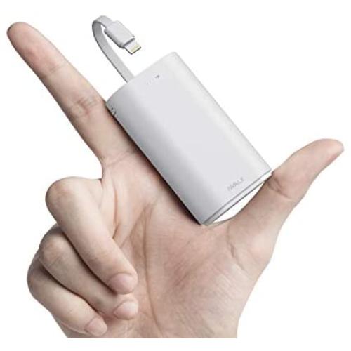 iWALK Portable Charger 9000mAh Ultra-Compact Power Bank with Built-in Cable, External Battery Pack Compatible with iPhone 11, 11 Pro, 11 Pro Max, XS, XR, X, 8, 8 Plus, 7, AirPods, iPad, iPod and More