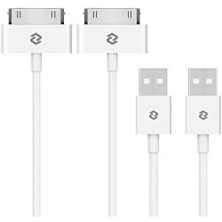 JETech USB Sync and Charging Cable for iPhone 4/4s, iPhone 3G/3GS, iPad 1/2/3, iPod, 3.3 Feet, 2-Pack, White