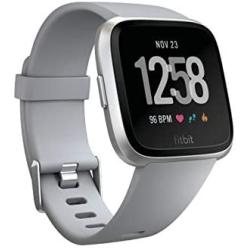 Fitbit Versa Smart Watch, Gray/Silver Aluminium, One Size (S & L Bands Included) (Renewed)