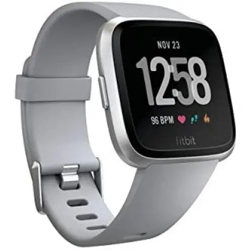 Fitbit Versa Smart Watch, Gray/Silver Aluminium, One Size (S & L Bands Included) (Renewed)
