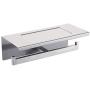 XVL Dual Toilet Tissue Paper Holder with Mobile Phone Storage Shelf, Brushed, G318B