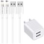iPhone Charger, WELAKER Data Sync Transfer Lightning Cable 2Pack 6ft with Dual Port Wall Charger Adapter Charging Block Power Plug(ETL Listed) Compatible with iPhone 11 Pro Max XS XR X 8 7 6 5 iPad