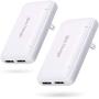 USB Wall Charger, Foldable Charger Adapter, Pofesun 2-Pack Dual Port Foldable Fast Charger Block Power Adapter Compatible for iPhone 11/ Pro/MAX/X/XS/XR/XS Max/8/7/6/Plus,iPad,Samsung Galaxy-White