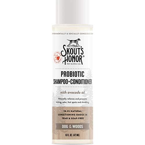 SKOUTS HONOR: Probiotic Pet Shampoo & Conditioner - 2-in-1 with Avocado Oil - Cleans and Conditions Fur, Supports Pet’s Natural Defenses, PH-Balanced, Sulfate Free