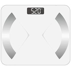 Bluetooth Smart Body Fat Scale with iOS/Android App - Digital Body Bathroom Scale for Body Weight, Body Fat, Water, Muscle Mass, BMR, Bone Mass and Visceral Fat, 400 lbs, White