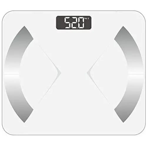 Bluetooth Smart Body Fat Scale with iOS/Android App - Digital Body Bathroom Scale for Body Weight, Body Fat, Water, Muscle Mass, BMR, Bone Mass and Visceral Fat, 400 lbs, White Bluetooth Smart Body Fat Scale with iOS/Android App - Digital Body Bathroom Scale for Body Weight, Body Fat, Water, Muscle Mass, BMR, Bone Mass and Visceral Fat, 400 lbs, White