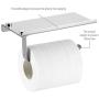 Bosszi Toilet Paper Holder with Phone Shelf Wall Mounted, SUS304 Stainless Steel Bathroom Accessories Tissues Roll Dispenser Storage Rack, Brushed