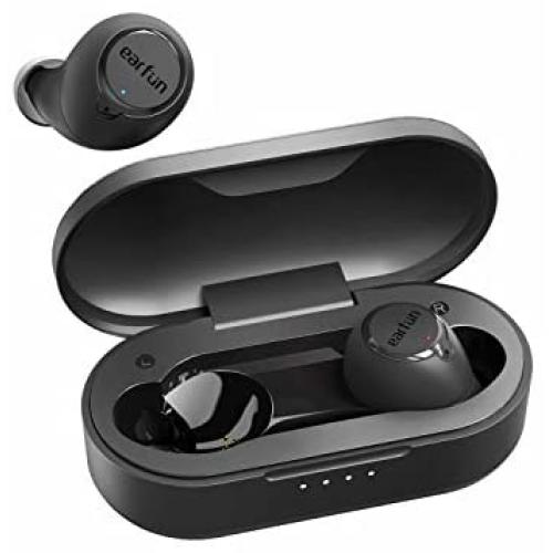 Wireless Earbuds, [2020 Upgraded] EarFun Free Bluetooth 5.0 Earbuds with Wireless Charging Case, USB-C Quick Charge, IPX7 Waterproof in-Ear Wireless Headphones, Deep Bass, 30H Playtime Built-in Mic