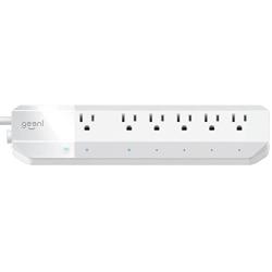 Geeni 6-Outlet Smart Surge Protector No Hub Wireless Remote Control and Timer –Works with Amazon Alexa, Google Assistant & Microsoft Cortana, Requires 2.4 GHz Wi-Fi, White