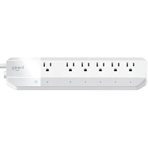 Geeni 6-Outlet Smart Surge Protector No Hub Wireless Remote Control and Timer –Works with Amazon Alexa, Google Assistant & Microsoft Cortana, Requires 2.4 GHz Wi-Fi, White Geeni 6-Outlet Smart Surge Protector No Hub Wireless Remote Control and Timer –Works with Amazon Alexa, Google Assistant & Microsoft Cortana, Requires 2.4 GHz Wi-Fi, White