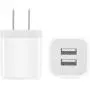 Power-7 USB Wall Charger, 2-Pack 2.1A/5V Dual Port USB Plug Power Adapter Charging Block Cube Compatible with iPhone 11/Xs Max/XR/X, 8/7/6S/6 Plus/5S, Samsung, LG, Moto, Kindle, Android Phones