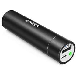 Anker PowerCore+ Mini, 3350mAh Lipstick-Sized Portable Charger (Premium Aluminum Power Bank), One of The Most Compact External Batteries, Compatible with iPhone Xs/XR, Android Smartphones and More