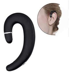 Ear Hook Bluetooth Wireless Headphones,Non Ear Plug Headset with Microphone,Single Ear Noise Cancelling Earphones Painless Wearing with Earbuds Case for Android Smartphones,iPhone X 8 7 6 (Black)