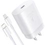 PD Fast Charger for iPhone 11 Pro Max X XR XS 8 Plus iPad Pro iPhone SE 2020,18W USB Wall Charger Block Plug Power Adapter with 3.3 Ft Fast Charging Cable