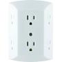 GE 6 Outlet Wall Plug Adapter Power Strip, Extra Wide Spaced Outlets for Cell Phone Charger, Power Adapter, 3 Prong, Multi Outlet Wall Charger, Quick & Easy Install, For Home Office, Home Theater, Kitchen, or Bathroom, UL Listed, White, 50759