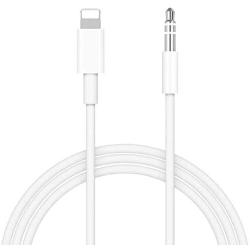 [Apple MFi Certified] iPhone to 3.5mm Car AUX Cable, [3.3FT/1M] Lightning to 3.5mm Audio Stereo Cord Compatible for iPhone 11/11 Pro/XS/XR/X 8 7, iPad, iPod to Home Stereo, Speaker, Headphone (White)