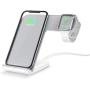 FACEVER 2 in 1 Wireless Charger Stand Dock Fast Qi Phone iWatch Charging Station Compatible for Apple Watch Series 1 2 3 4 5 iPhone 11 Pro Max X XS XR 8 8 Plus Samsung S9 S10, White