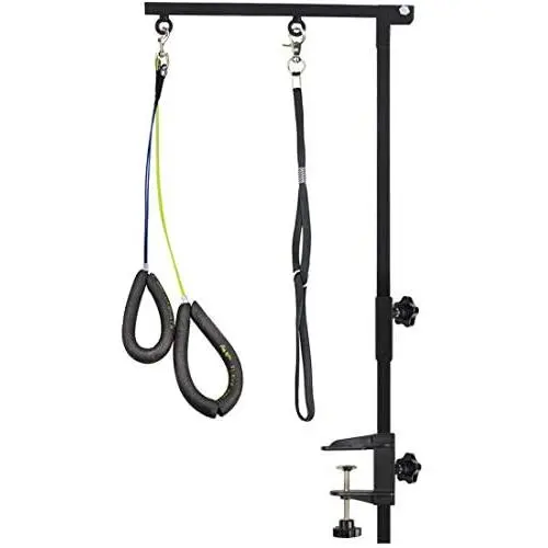 ORGPET Foldable Dog Grooming Arm - Adjustable 35 inch Pet Grooming Tool with Clamp, Loop Noose, No Sit Haunch Holder for Medium & Small Pets