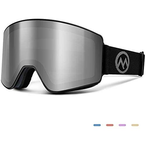 OutdoorMaster Meander Ski Goggles - Interchangeable Lens Ski & Snowboard Goggles with Flat, Cylindrical Style Lens, OTG, Anti-Fog & 100% UV400 Protection