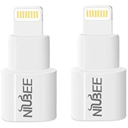 NIUBEE Dock Extender Adapter Compatible with Lifeproof Otterbox Case, Male to Female Dock Extension Connector Compatible with iPhone X / 8/7 / 6s / Plus and More- White