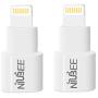 NIUBEE Dock Extender Adapter Compatible with Lifeproof Otterbox Case, Male to Female Dock Extension Connector Compatible with iPhone X / 8/7 / 6s / Plus and More- White