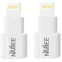 NIUBEE Dock Extender Adapter Compatible with Lifeproof Otterbox Case, Male to Female Dock Extension Connector Compatible with iPhone X / 8/7 / 6s / Plus and More- White