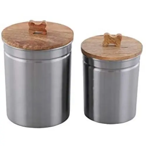 Pet Canisters, Pet Canister for Fresh & Dry Food Storage Container, Steel Canister with Bird Seed, Pet Food Canister for Dog & Cat, Set of 2, Matt Pet Canisters, Pet Canister for Fresh & Dry Food Storage Container, Steel Canister with Bird Seed, Pet Food Canister for Dog & Cat, Set of 2, Matt