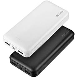 2-Pack Miady 20000mAh Portable Charger Power Bank, Dual USB Output and USB-C Input, Fast Charging Battery Pack Charger for iPhone X, Galaxy S9, Pixel 3 and etc