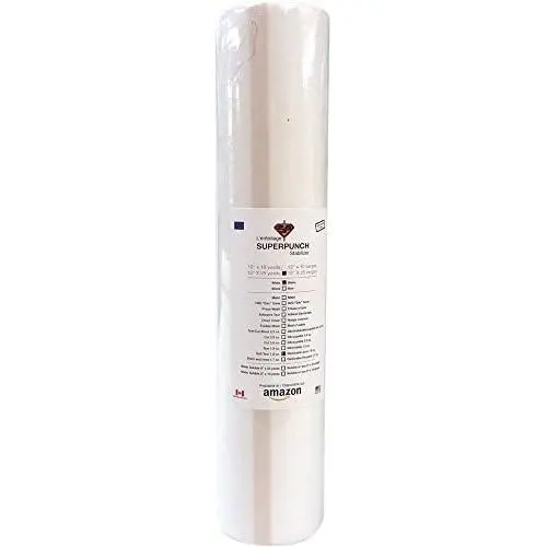 Soft Tear Away Stabilizer White 1.8 oz 15 inch x 25 Yard Roll. SuperStable Embroidery Stabilizer Backing