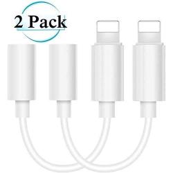 [Apple MFi Certified]2 Pack Apple Lightning to 3.5 mm Headphone Jack Adapter Connector Aux Audio Earphones/Headphone Dongle Stereo Cable for iPhone 7/7 Plus/8/8 Plus/X/Xs Xs Max/XR/11 Support iOS 13