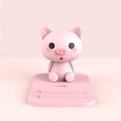 Pink Pig Phone Holder - Adjustable Stand - Lovely Animal Desktop Cell Phone Stand, Creative Cartoon Multi-Function Desk Phone Stand, Smartphone Dock,Frog Gift for Girl (Pink Pig, 17 X 8 X 5 cm)