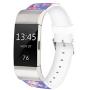 Flower Bands for Fitbit Charge 3,Jolook Replacement Leather Woman Man Bands Straps for Fitbit Charge 3/Charge 3 SE - Art Purple Flower