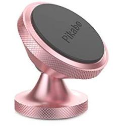 Magnetic Phone Car Mount, Pikabo Universal Stick On Dashboard 360 Degree Rotation Magnetic Cell Phone Holder for iPhone 11 Pro Max Xs MAX X 8 7 6 Plus Samsung Huawei Xiaomi and Others. (Rose Gold)