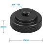 CAMVATE 15mm Single Rod Clamp Adapter with Black Thumbscrew Locking Knob (2 Pieces)