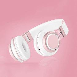 KOIUJ Gaming Headset Head-Mounted Bluetooth Headphones Stereo Sound Over Ear Headphones with Noise Folding Mobile Phone Computer Music Game (Color : White)
