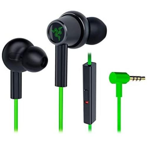 Razer Hammerhead Duo Console: Custom-Tuned Dual-Driver Technology - in-Line Mic Mute Switch - Aluminum Frame - Dedicated Carrying Case - 3.5mm Headphone Jack - Green (RZ12-03030300-R3M1)