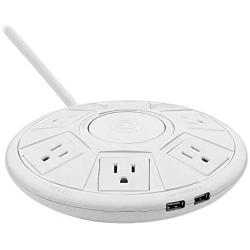 Accell Power Air - Surge Protector and USB Charging Station - White, 6 ft (1.8 m), (Model: D080B-048F)