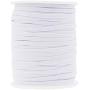 Mandala Crafts Flat Elastic Band, Braided Stretch Strap Cord Roll for Sewing and Crafting; 1/8 inch 3mm 50 Yards White