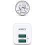 AUKEY USB Wall Charger with Foldable Plug, Ultra Compact USB Charger Dual USB Port 2.4A Output for iPhone 11 Pro Max, iPad Pro, AirPods Pro, Samsung and More