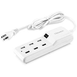 Aluratek 6 Port 2.1A USB Charging Hub with Surge Protection for Smartphone, iPhone, Tablet, iPad, other USB Devices (AUCS06F),White